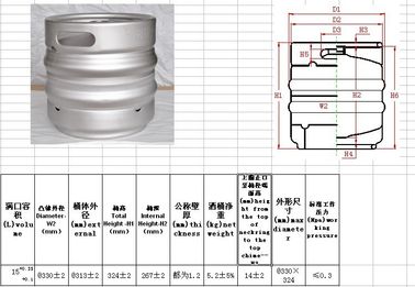 Ретурнабле 15Л уменьшают бочонок заваривать пива, тонкий бочонок пони с полностью настоящим типом клапаном